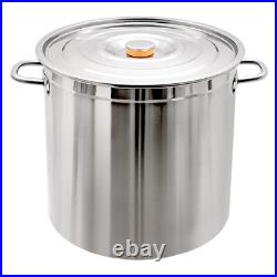 52L Stainless Steel Seafood Boil Pot With Basket Heavy Duty Cooking Pot With Lid