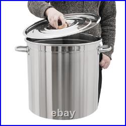 52L Stainless Steel Seafood Boil Pot With Basket Heavy Duty Cooking Pot With Lid