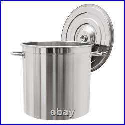 52L Stainless Steel Seafood Boil Pot With Basket Heavy Duty Cooking Pot With Lid