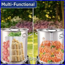 52QT Stainless Steel Stockpot With 200,000BTU Propane Burner, 36 Inch Mix Spoon