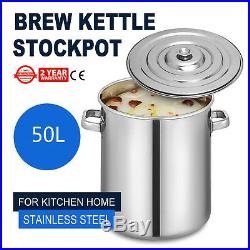 52 Quart Stock Pot Stainless Steel Home Brew Kettle Beer Mash Tun