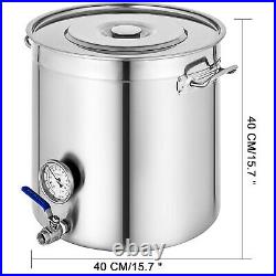 53 QT Stainless Steel Stock Pot Big Cooking Large Kitchen Soup 50L withThermometer