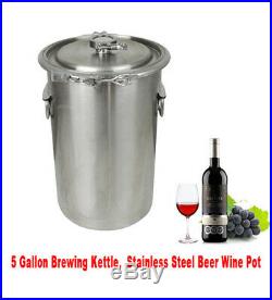 5 Gallon Brewing Kettle Stainless Steel Beer Wine Pot Stock Home UK Brew