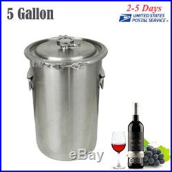 5 Gallon Home Brew Kettle Brewing Stock Pot Beer Wine machine Stainless Steel US