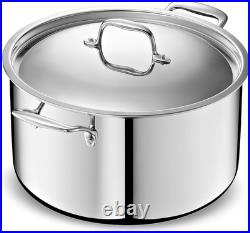 5-Ply Stainless Steel 12-Quart Stock Pot with Lid Induction Compatible, Oven S 5-Ply Stainless Steel 12-Quart Stock Pot with Lid Induction Compatible, Oven S