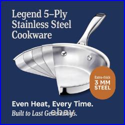 5-Ply Stainless Steel 12-Quart Stock Pot with Lid Induction Compatible, Oven S