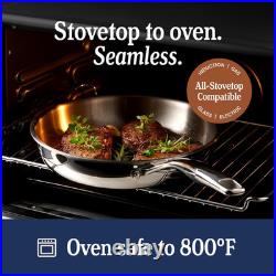 5-Ply Stainless Steel 12-Quart Stock Pot with Lid Induction Compatible, Oven S