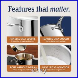 5-Ply Stainless Steel 12-Quart Stock Pot with Lid Induction Compatible, Oven S