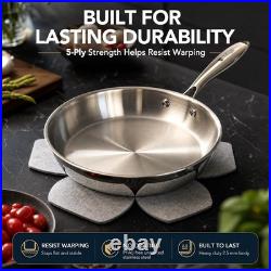 5-Ply Stainless Steel Cookware Set, 23-Piece Pots and Pans Set