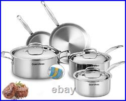 5-Ply Stainless Steel Cookware Set, 8-Piece Induction Compatible, Oven Safe