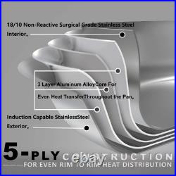 5-Ply Stainless Steel Cookware Set, 8-Piece Induction Compatible, Oven Safe