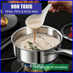 5-Ply Stainless Steel Cookware Set, 8-Piece Induction Compatible, Oven Safe