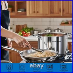 5-Ply Stainless Steel Cookware Set, 8-Piece Induction Compatible, Oven Safe