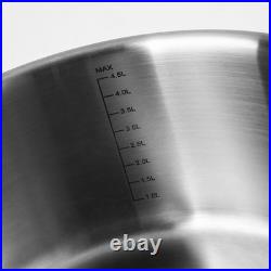 5 QT Saucepan with Lid, 3-Ply Stainless Steel Stockpot, Professional Grade Cook 5 QT Saucepan with Lid, 3-Ply Stainless Steel Stockpot, Professional Grade Cook