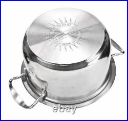 5 Shallow Stew Stock Pot Dutch Oven S/Steel 30 32 34 36 38 cm Casserole Soup Pan