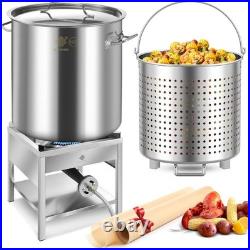 64QT Stainless Steel Seafood Boil Pot with 200,000BTU Propane Burner