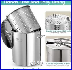 64QT Stainless Steel Seafood Boil Pot with 200,000BTU Propane Burner