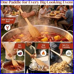 64QT Stainless Steel Seafood Boil Pot with Basket & 36 inch Large Mixing Paddle