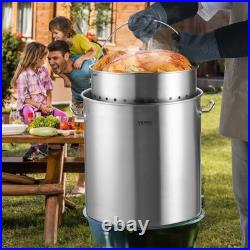 64 Quart Stainless Steel Stockpot Heavy Duty Cookware with Basket & Lid for Ev