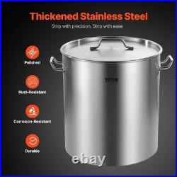 64 Quart Stainless Steel Stockpot Heavy Duty Cookware with Basket & Lid for Ev