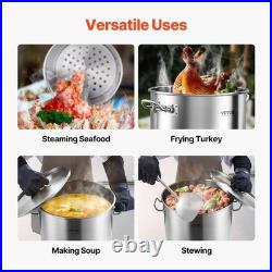 64 Quart Stainless Steel Stockpot Heavy Duty Cookware with Basket & Lid for Ev