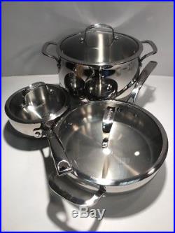6 Piece Belgique Stainless Steel Cookware Set Stock Pot Saute Pan Saucepan New