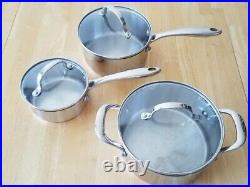 6-Piece Kenmore Stainless Steel Copper Core Sauce Pan Stock Pot Set with Lids