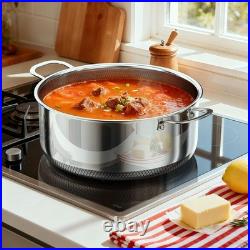 6 QT Stainless Steel Stock Pot with Lid, 10-inch Sauce Pan Induction Cookware