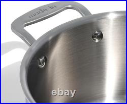 6 Qt Stainless Steel Stock Pot with Lid Professional 5 Ply Cookware