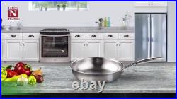 6 Quart Stainless Steel Stockpot with Lid, Tri-Ply Clad Induction Soup Pot, Silv