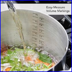 71003 3-Ply Base Brushed Stainless Steel Stock Pot/Stockpot with Lid, 8 Quart