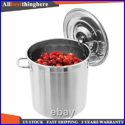 78-Qt Stainless Steel Stock Pot With Metal Lid Seafood Crawfish Crab Boil Pot US 78-Qt Stainless Steel Stock Pot With Metal Lid Seafood Crawfish Crab Boil Pot US
