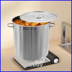 78-Qt Stainless Steel Stock Pot With Metal Lid Seafood Crawfish Crab Boil Pot US