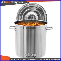 78-Qt Stainless Steel Stock Pot With Metal Lid Seafood Crawfish Crab Boil Pot US 78-Qt Stainless Steel Stock Pot With Metal Lid Seafood Crawfish Crab Boil Pot US