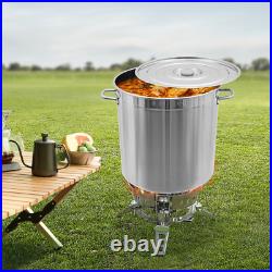 78-Qt Stainless Steel Stock Pot With Metal Lid Seafood Crawfish Crab Boil Pot US