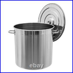 78-Qt Stainless Steel Stock Pot With Metal Lid Seafood Crawfish Crab Boil Pot US