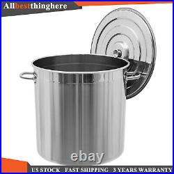 78-Qt Stainless Steel Stock Pot With Metal Lid Seafood Crawfish Crab Boil Pot US