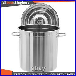 78-Qt Stainless Steel Stock Pot With Metal Lid Seafood Crawfish Crab Boil Pot US