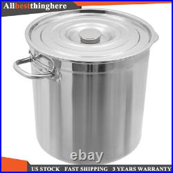 78-Qt Stainless Steel Stock Pot With Metal Lid Seafood Crawfish Crab Boil Pot US