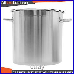 78-Qt Stainless Steel Stock Pot With Metal Lid Seafood Crawfish Crab Boil Pot US