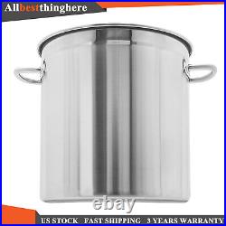 78-Qt Stainless Steel Stock Pot With Metal Lid Seafood Crawfish Crab Boil Pot US