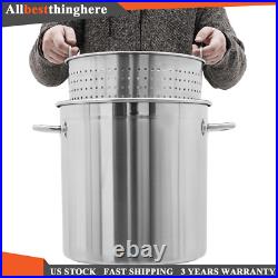 78-Qt Stainless Steel Stock Pot With Metal Lid Seafood Crawfish Crab Boil Pot US 78-Qt Stainless Steel Stock Pot With Metal Lid Seafood Crawfish Crab Boil Pot US