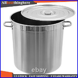 78-Qt Stainless Steel Stock Pot With Metal Lid Seafood Crawfish Crab Boil Pot US