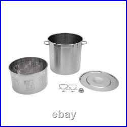 78 Quart Stock Pot Stainless Steel Large Kitchen Soup Big Cooking Steaming Fryer