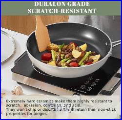 7-Piece Duralon Blue Ceramic Nonstick Cookware Set PFAS Free & Oven Safe