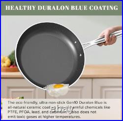 7-Piece Duralon Blue Ceramic Nonstick Cookware Set PFAS Free & Oven Safe