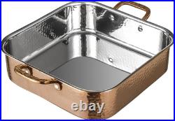 7 QT Hammered Copper Stock Pot Induction & Dishwasher Safe Rose Gold Cookware