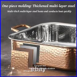 7 QT Hammered Copper Stock Pot Induction & Dishwasher Safe Rose Gold Cookware