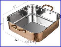 7 QT Hammered Copper Stock Pot Induction & Dishwasher Safe Rose Gold Cookware