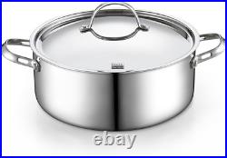7-Quart Multi-Ply Stainless Steel Stock Pot with Lid for Induction Cooking